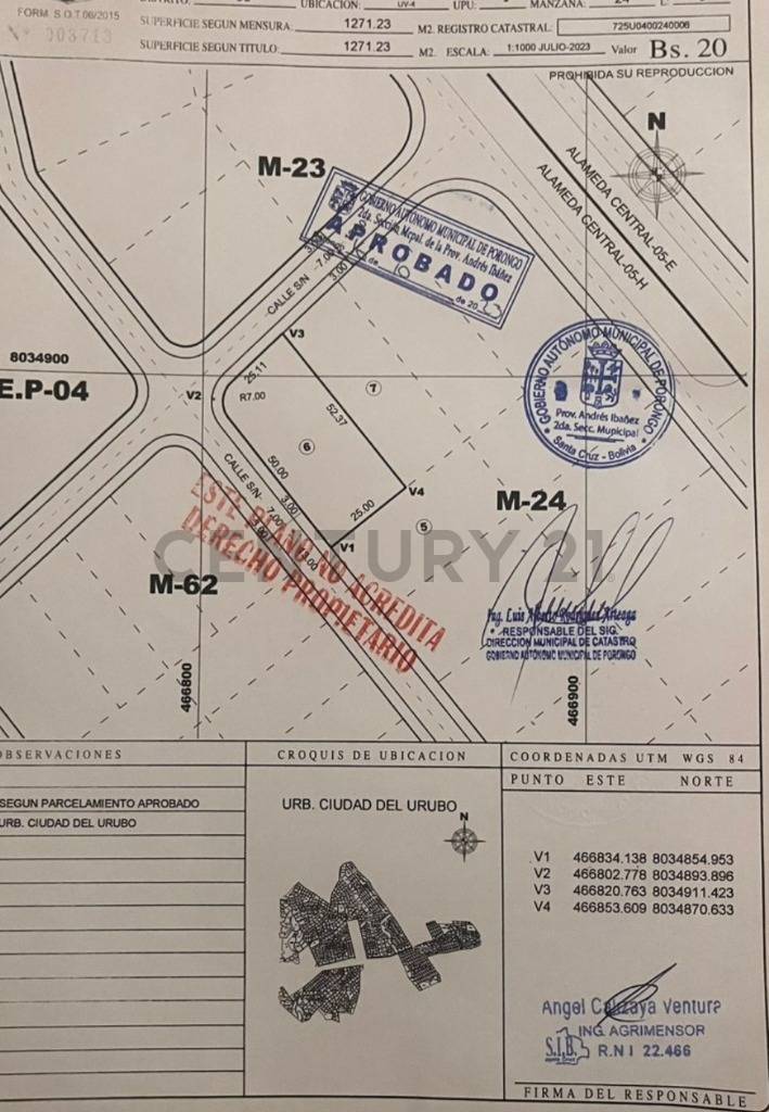 Terreno en venta en Urbanizacion Abierta – CIUDAD DEL URUBO, Urubo, Santa Cruz