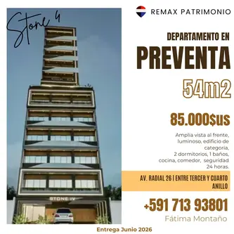 DEPARTAMENTO EN PREVENTA – CONDOMINIO STONE IV